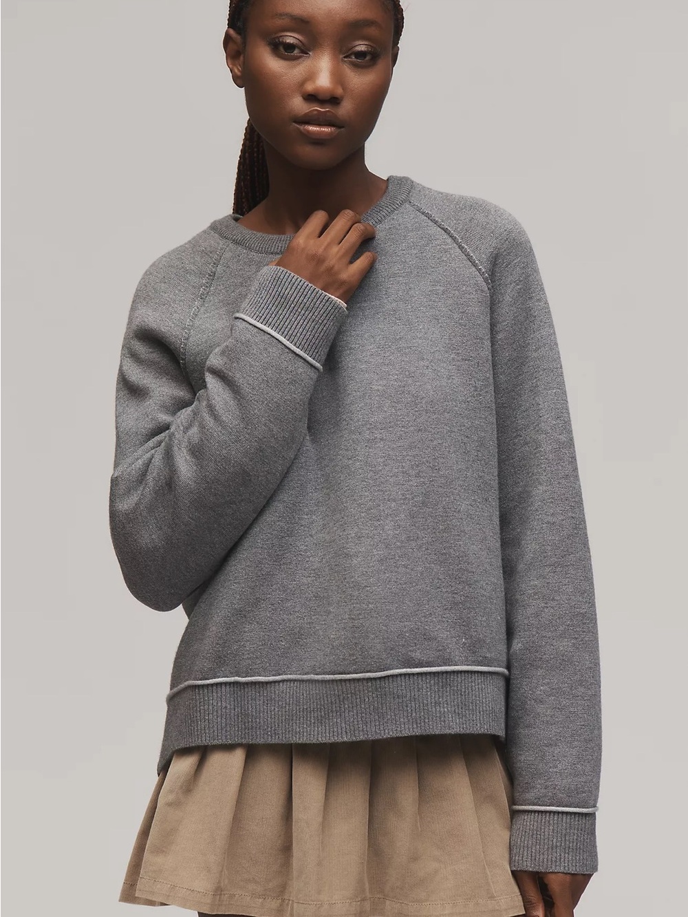 Anthropologie Pilcro Oaklyn Cozy Crewneck in Gray
